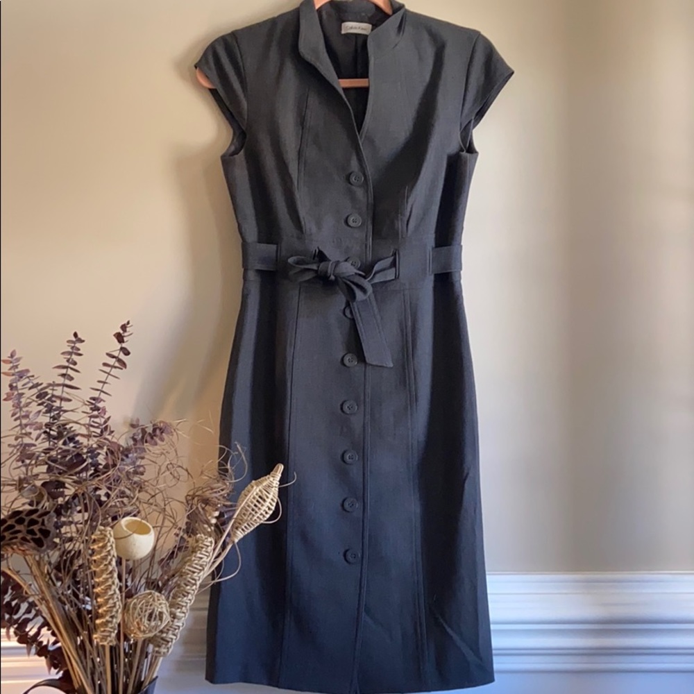 Size 4 Calvin Klein button front work dress